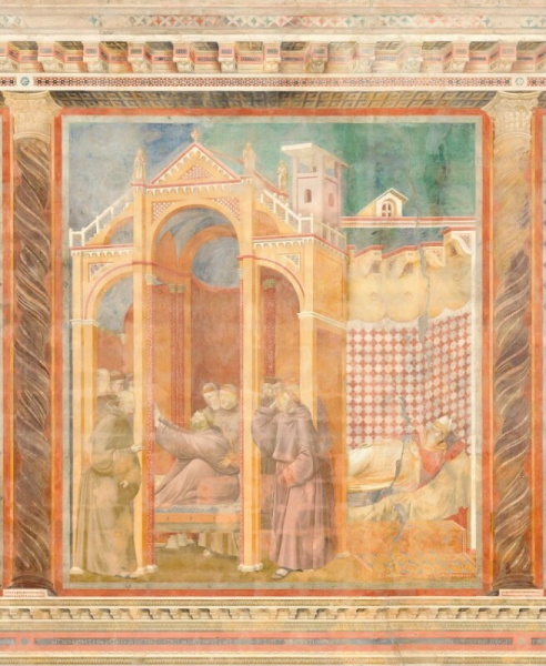 Giotto Di Bondone - Apparizione a Fra' Agostino e al Vescovo