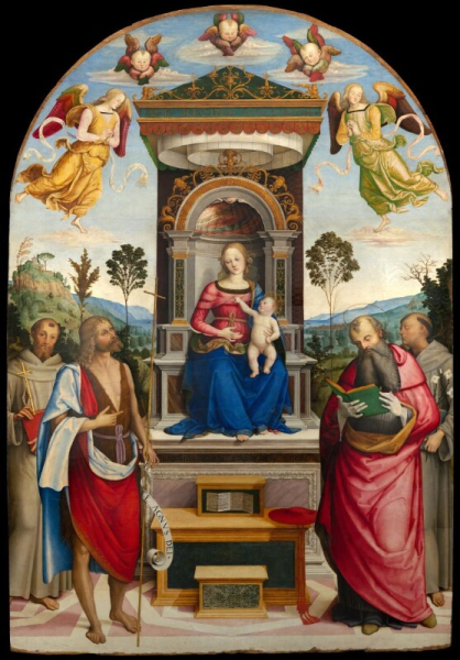 Giovan Battista Caporali - Madonna Enthroned with Saints